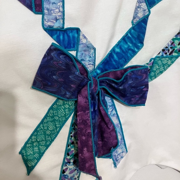 Applique vest with bow in back fully handmade M original vest - Picture 7 of 10